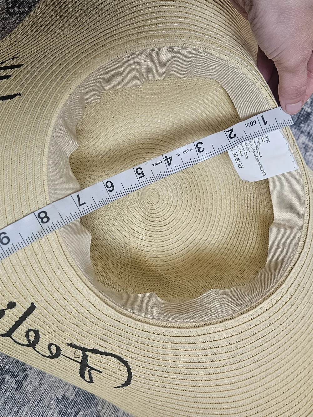 Straw Wide-Brim Sun Hat with Pink Ribbon - Feelin Beachy Script